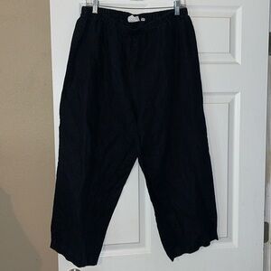 Hot Cotton 1X Linen Capri Black